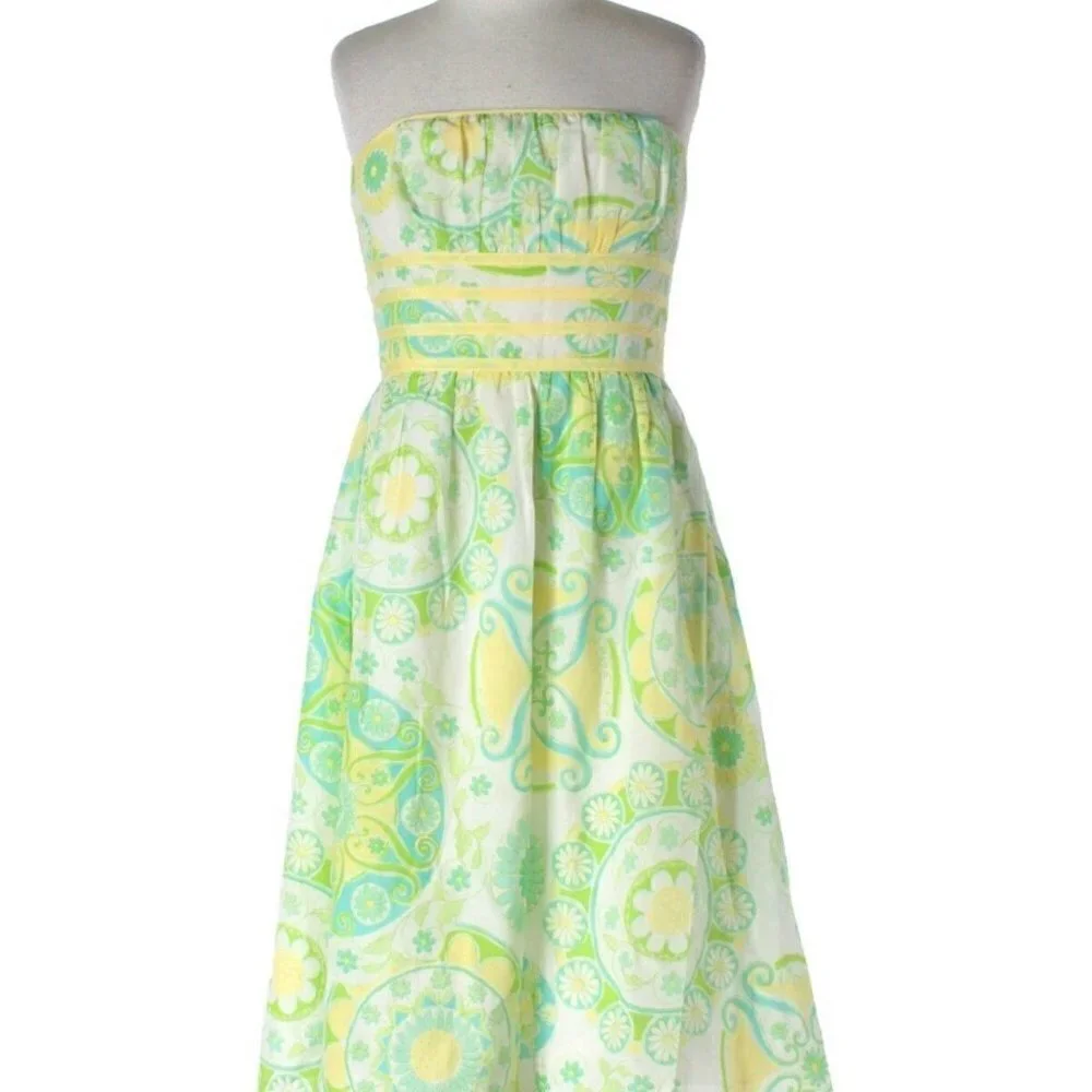 Vintage Lilly Pulitzer White Label Katrina Silk Blend Dress 2 - Picture 2 of 11